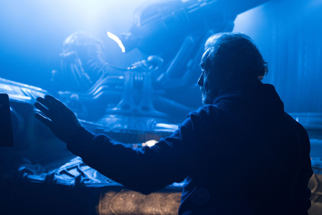 Director Ridley Scott on the set of ALIEN: COVENANT